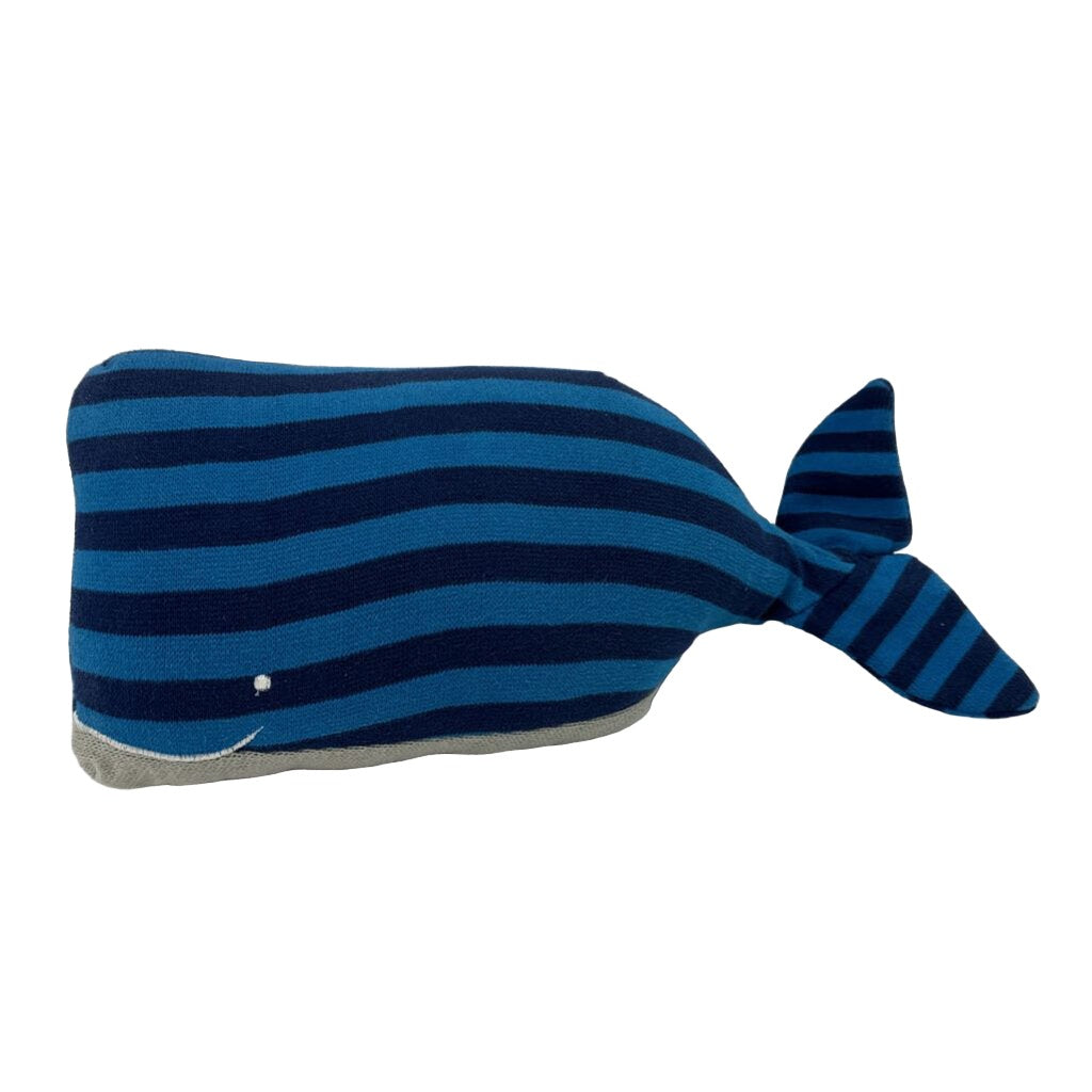 Striped Whale Nautical Plush Pillow