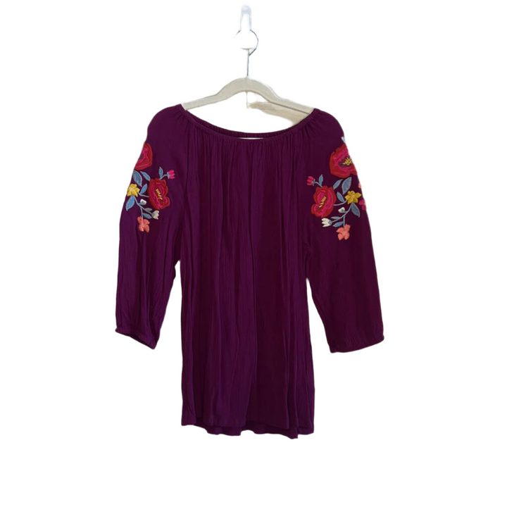 Blouse w/Qtr Length Sleeve - Flowers