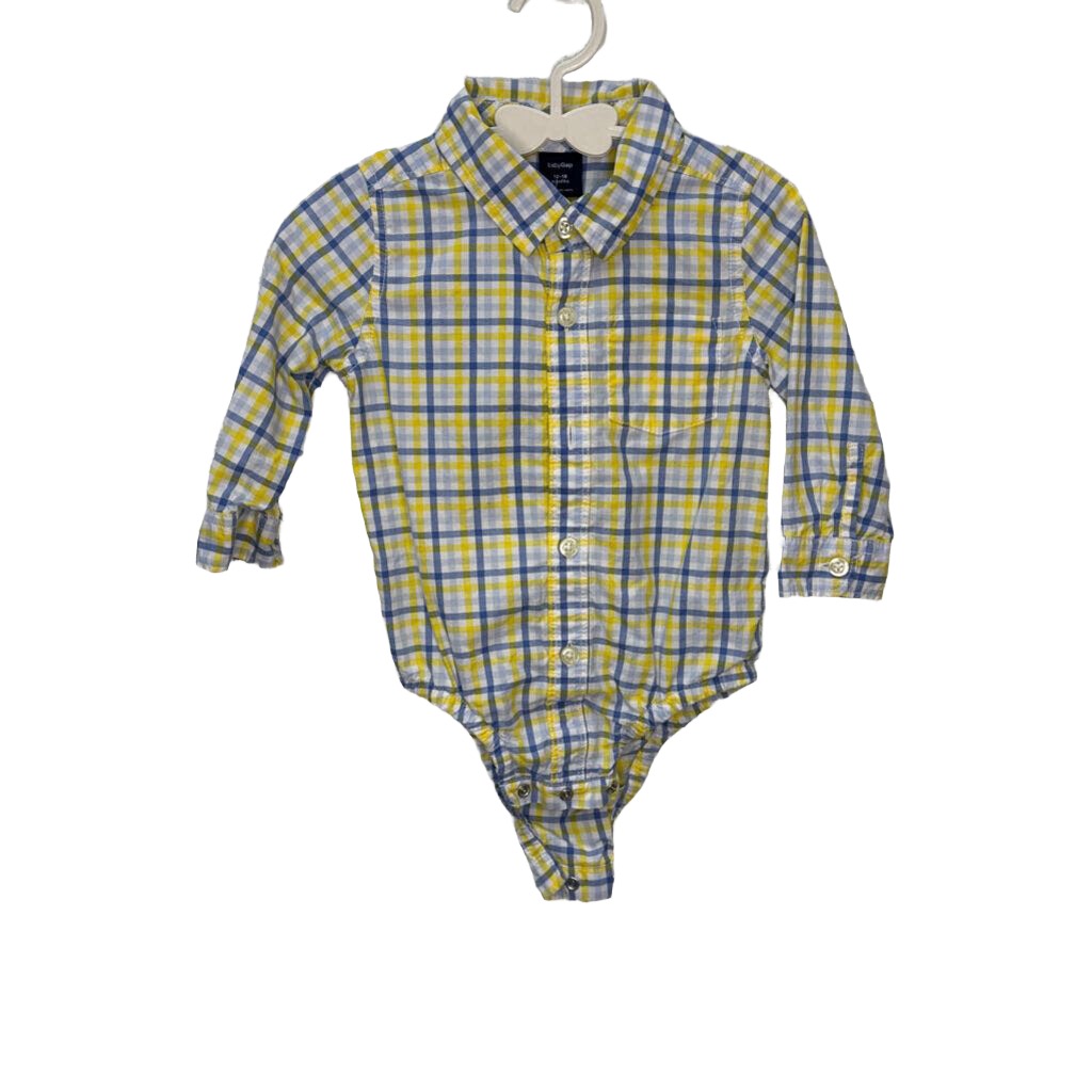 Button-down Collared Onesie - Plaid