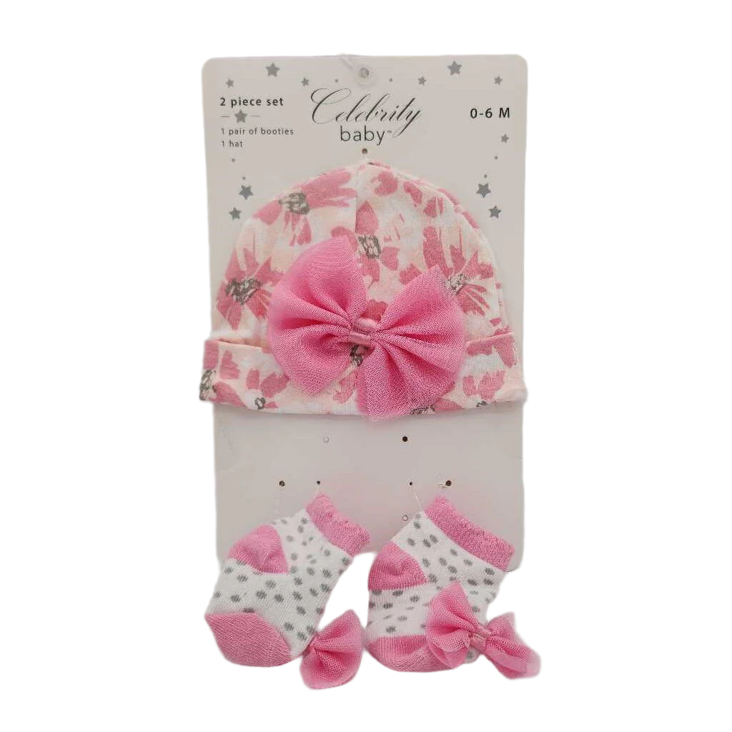 Baby Hat & Sock Set / Flowers