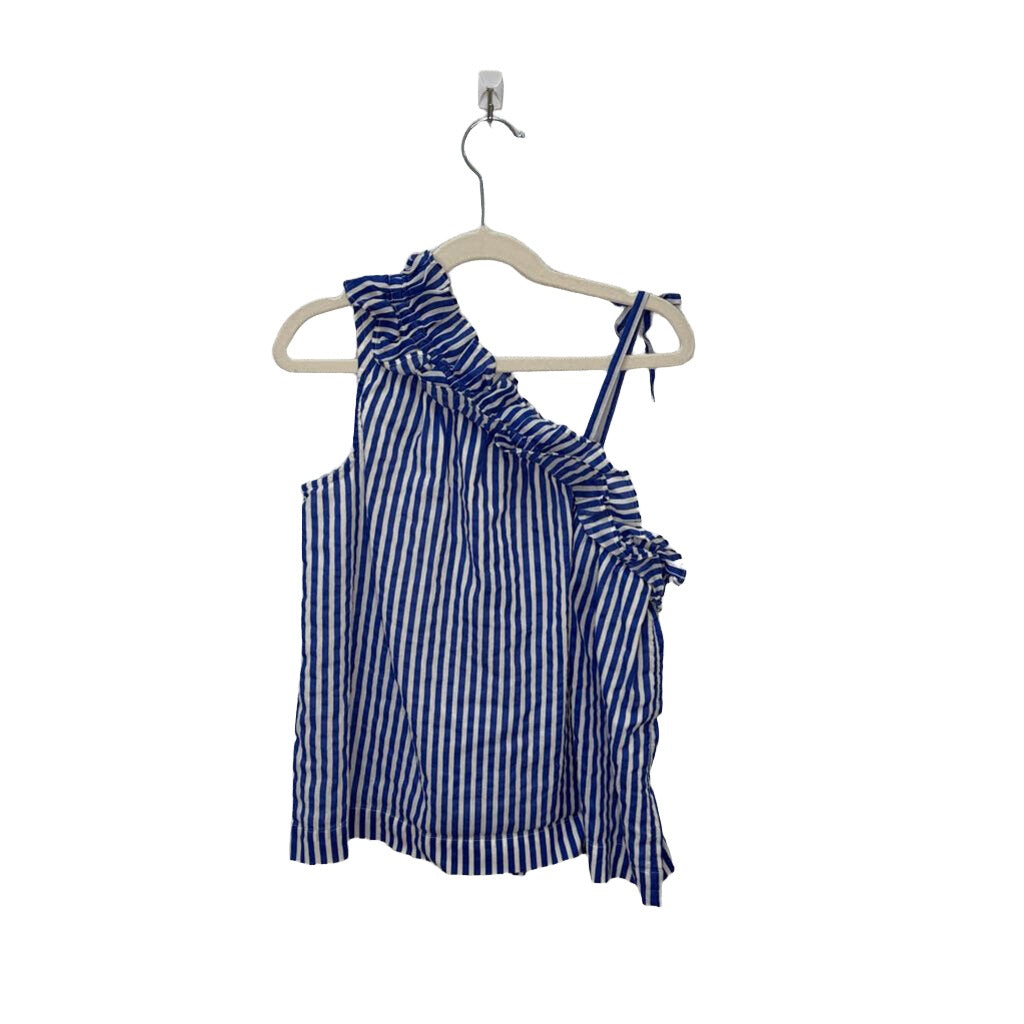 Ruffle Shoulder Stripe Shirt