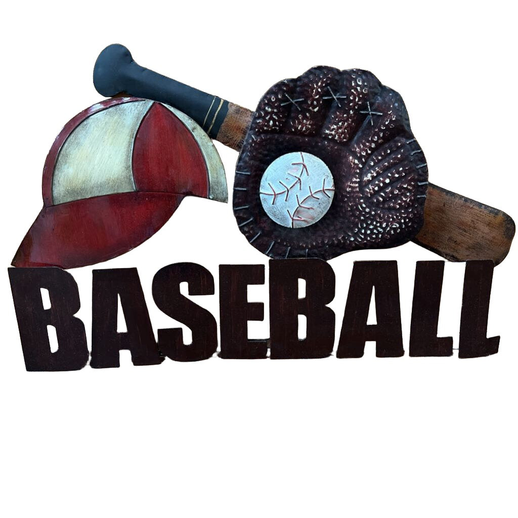 Baseball Metal Wall Decor