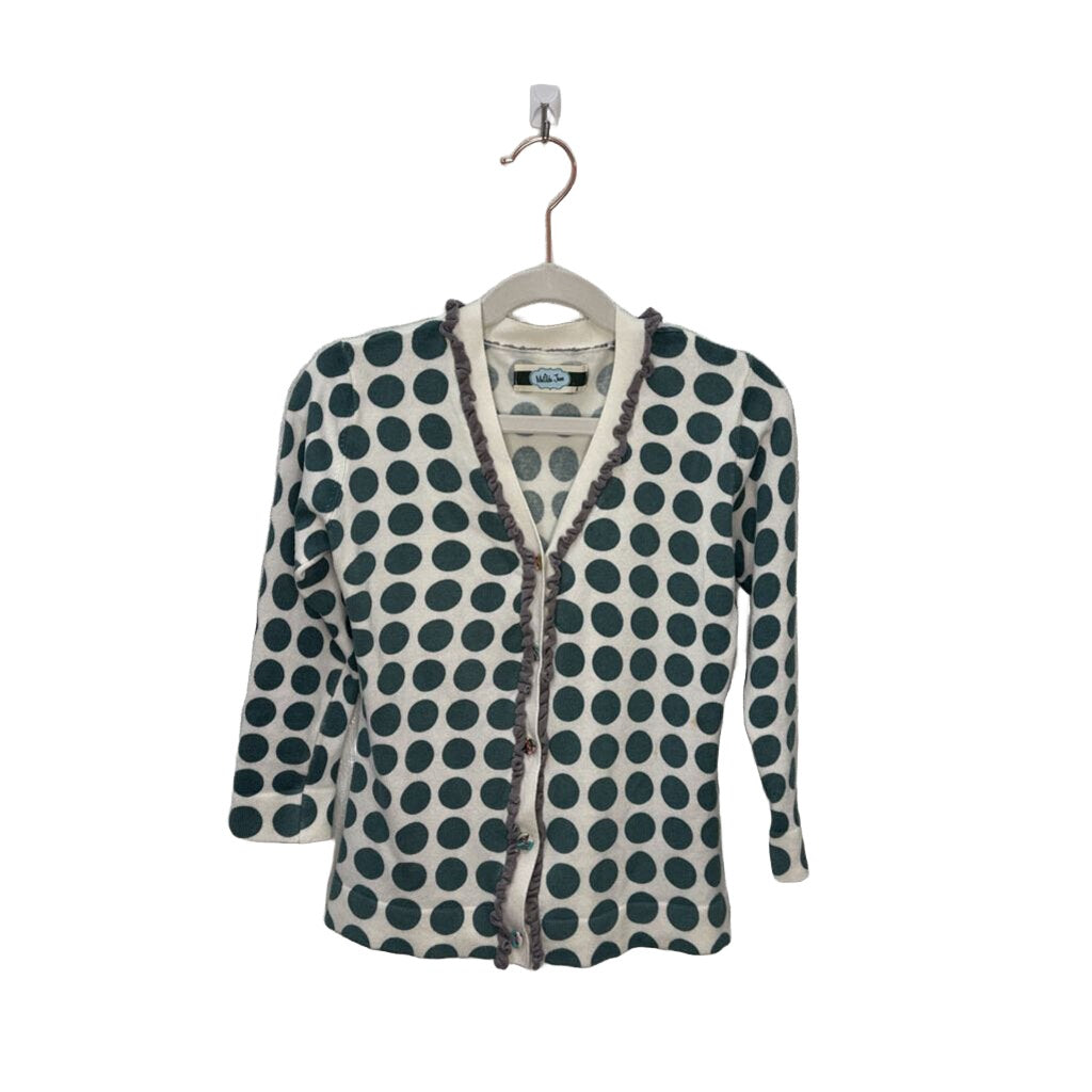 Button-Up Polka Dot Cardigan