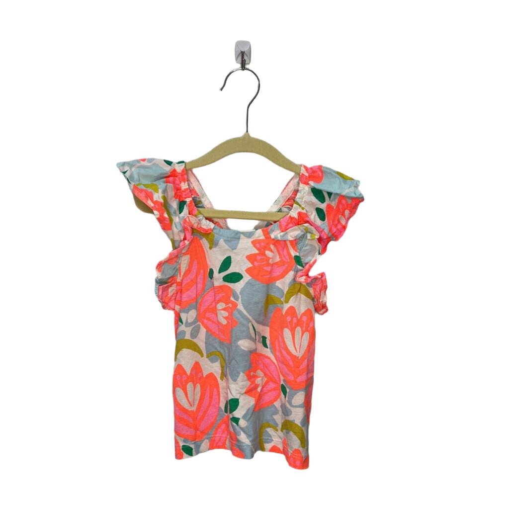 Ruffle Sleeve Floral Shirt