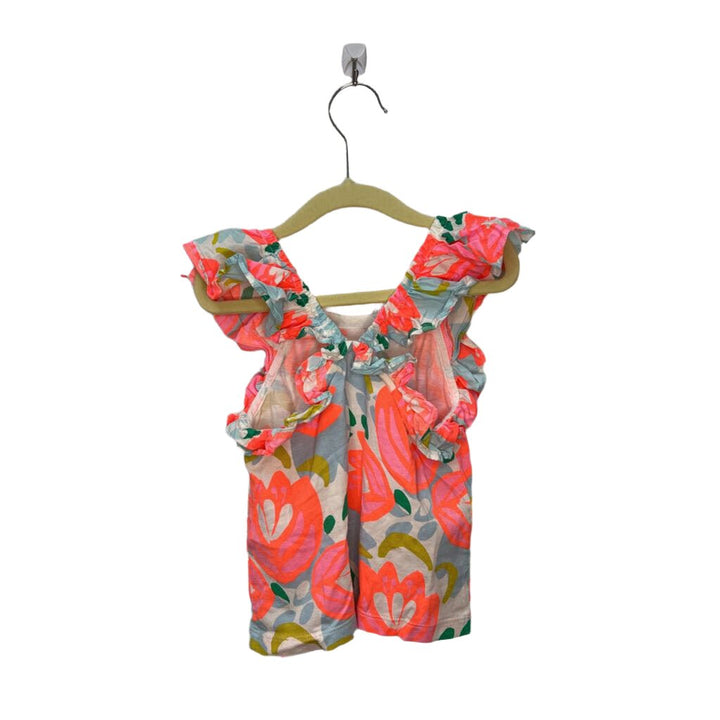 Ruffle Sleeve Floral Shirt