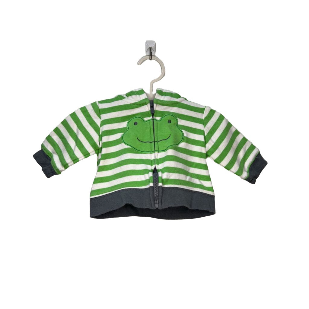 Zip Up Striped Hoodie / Frog