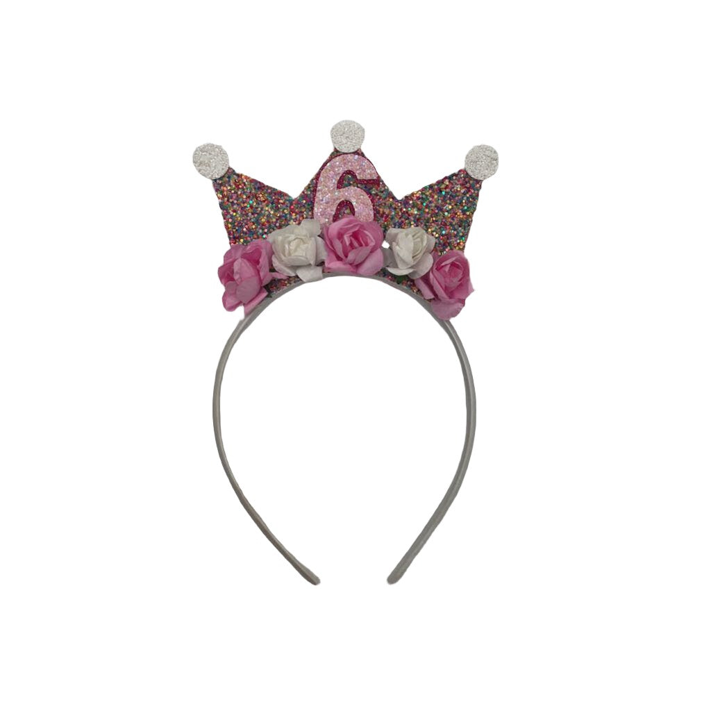 "6" Glitter Crown Headband