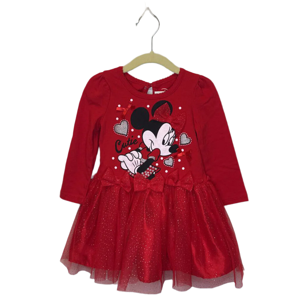LS Cotton Minnie Mouse Dress / Tulle Skirt