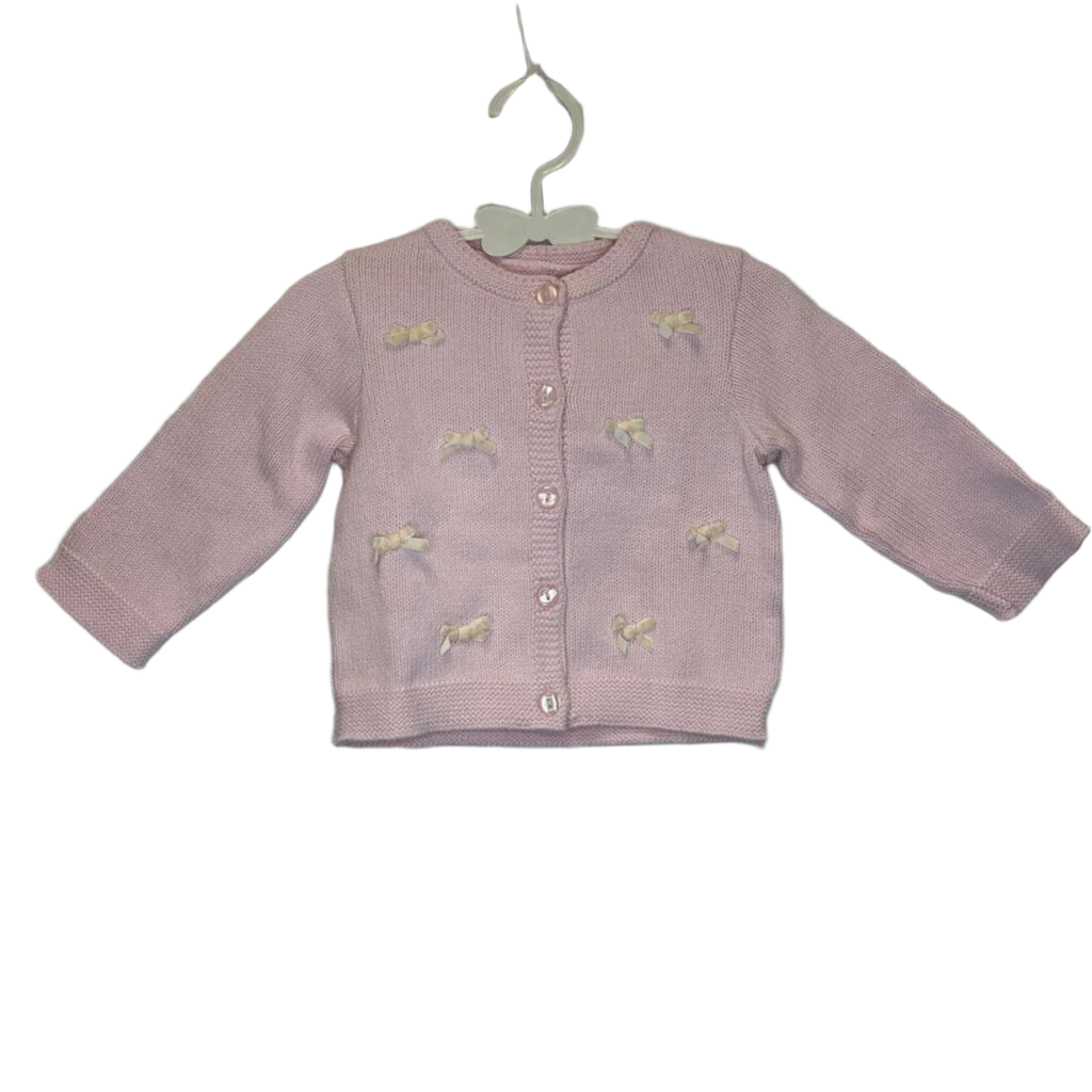 Button Up Cardigan Sweater / Velvet Bows