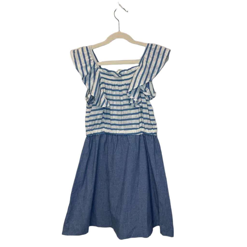 Sleeveless Dress/Ruffles, Stripes