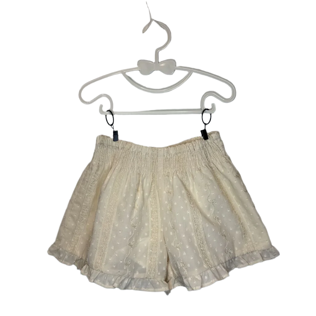 Elastic Waist Embroidered Shorts