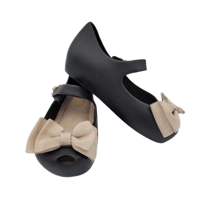 Velcro Peak A Boo Toe Shoes / Bow
