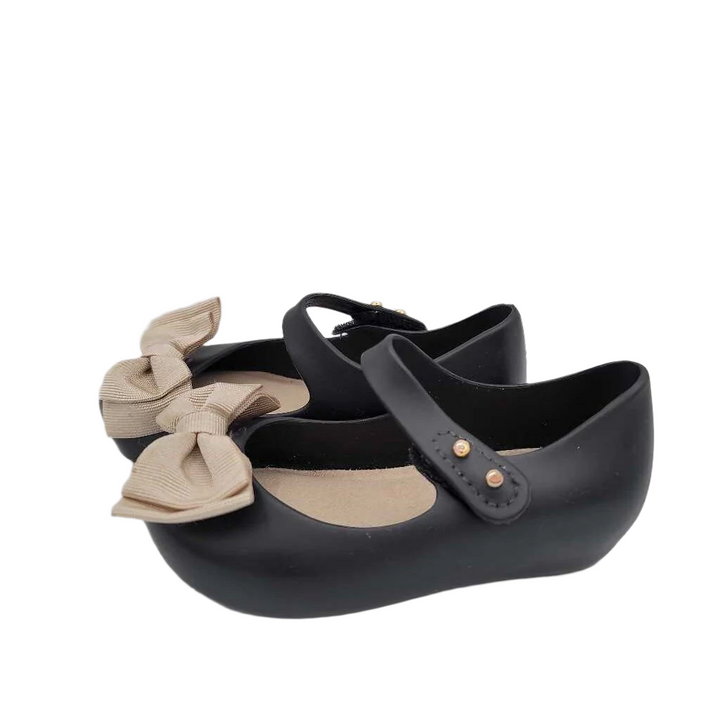 Velcro Peak A Boo Toe Shoes / Bow
