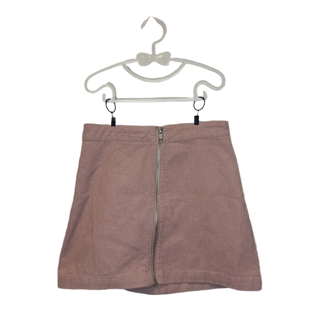 Zip Up Corduroy Skirt