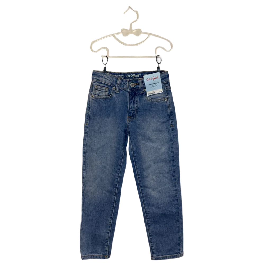 Adjustable Waist Ankle Straight Jeans