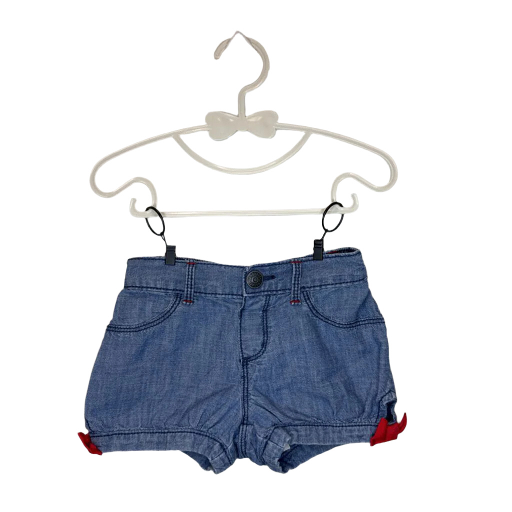 Denim Shorts/Red Bows