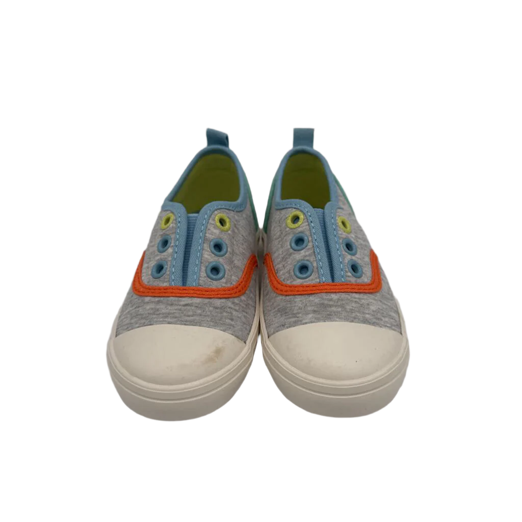 Slip On Sneakers / Orange Blue Stripes