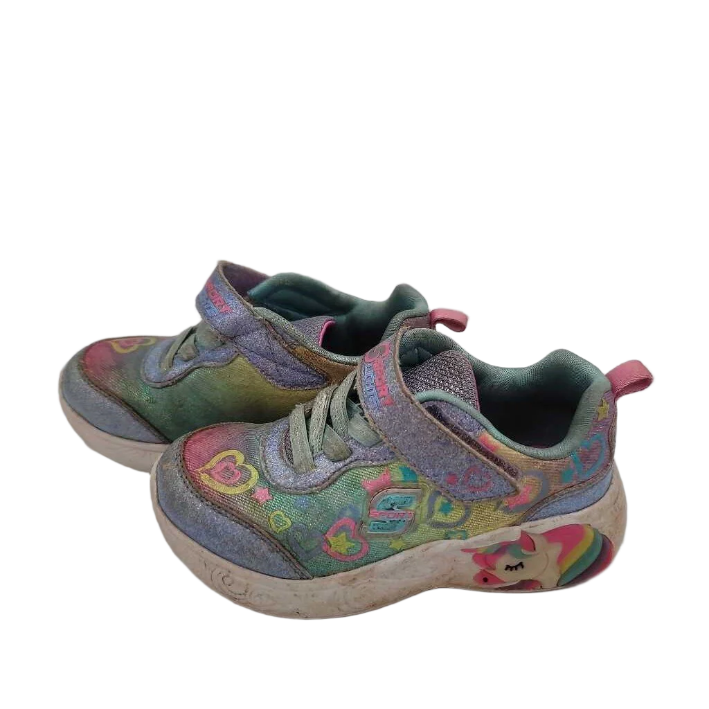 Velcro Sneakers / Unicorn + Hearts