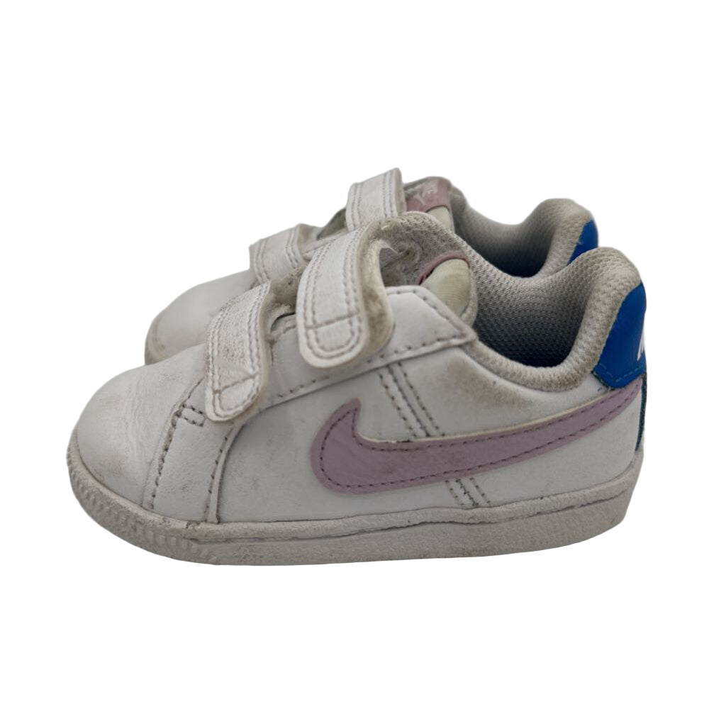 Velcro Tennis Shoes / Blue Stripe Back