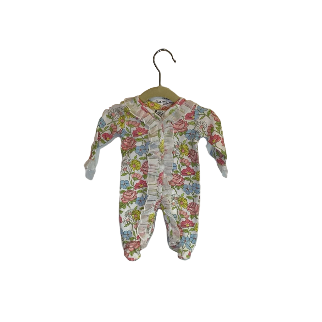 LS Footed Onesie / Flowers