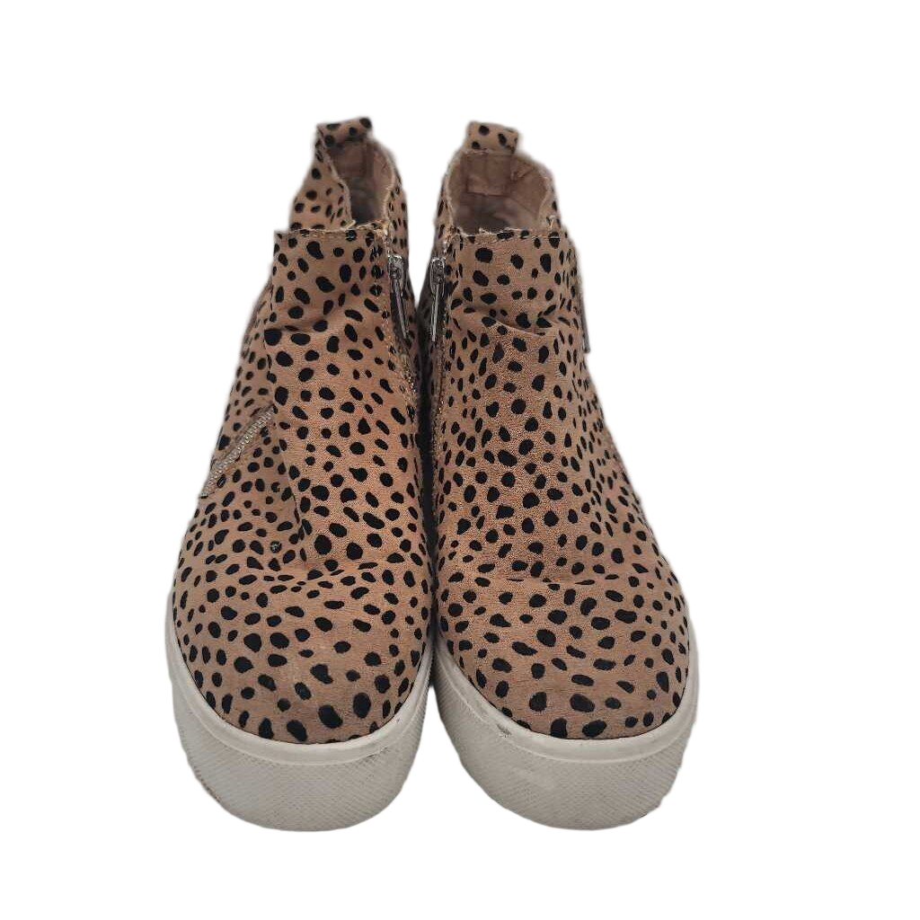 Zip Up Wedge Sneakers / Leopard