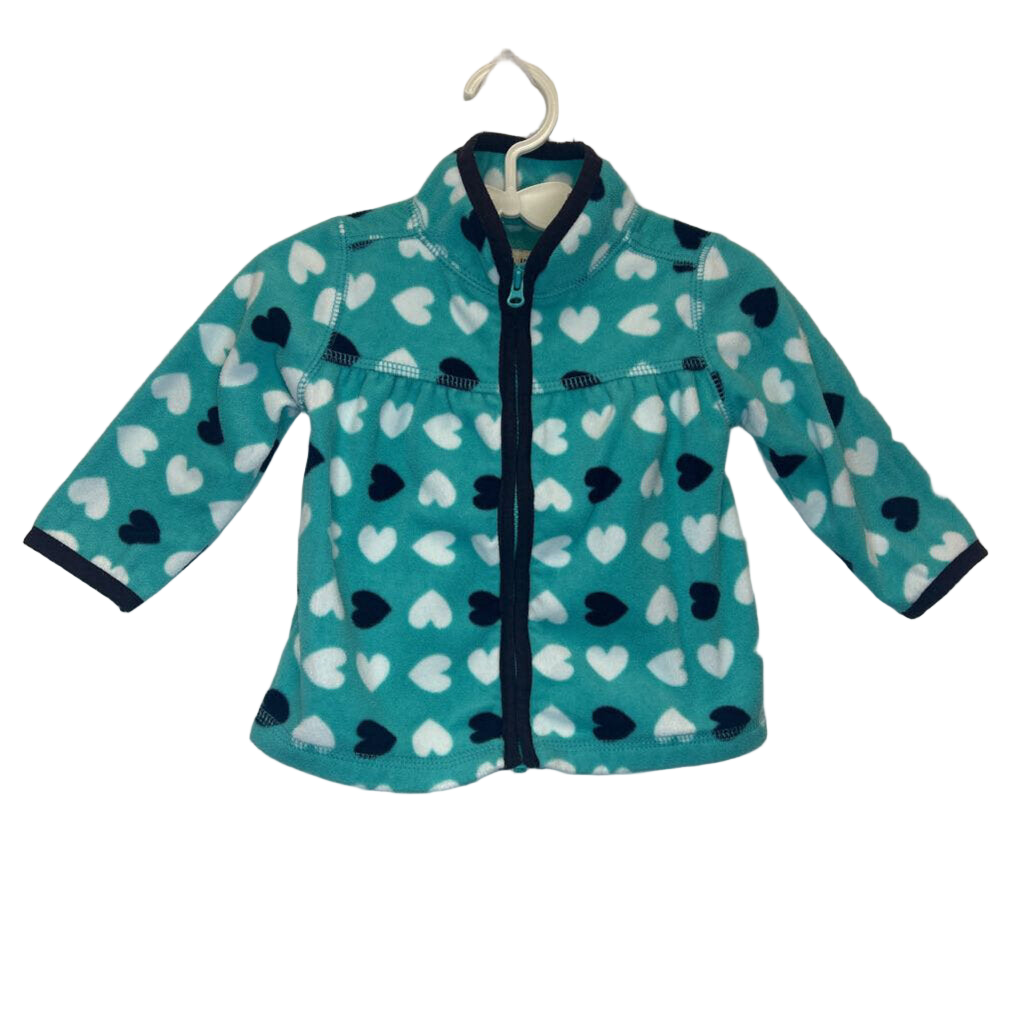 Zip Up Fleece Jacket / Hearts