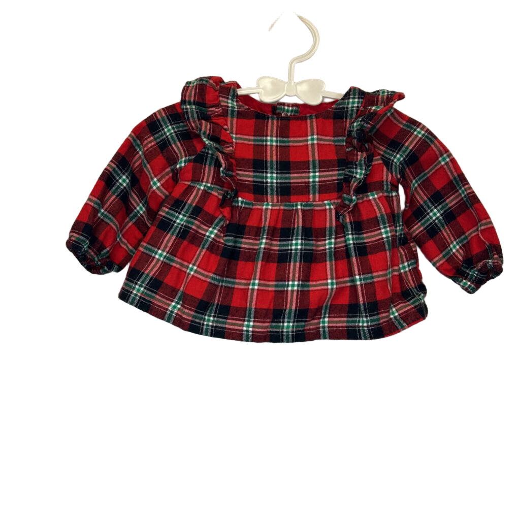 LS Christmas Plaid Dress + Diaper Cover