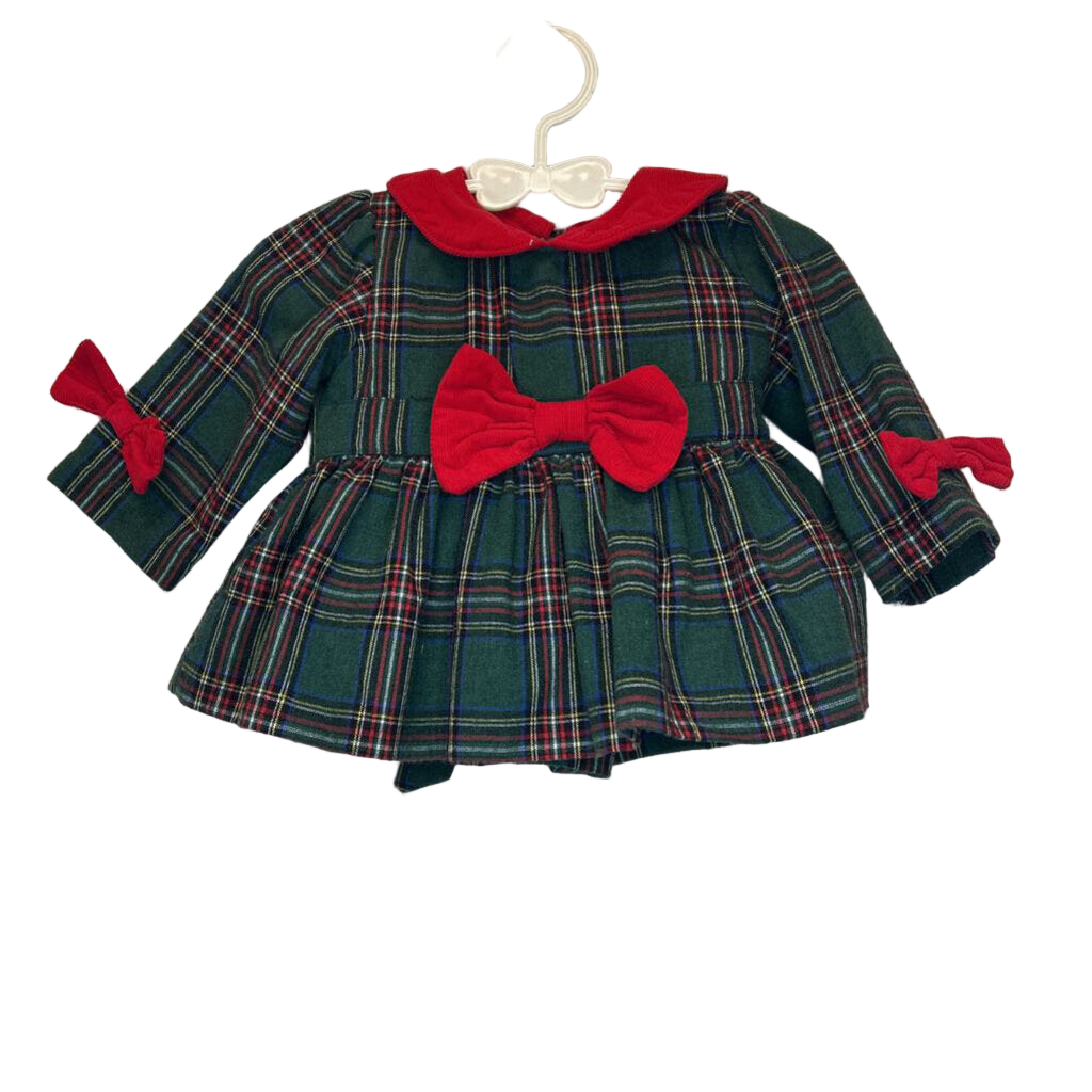 LS Christmas Plaid Dress + Diaper Cover