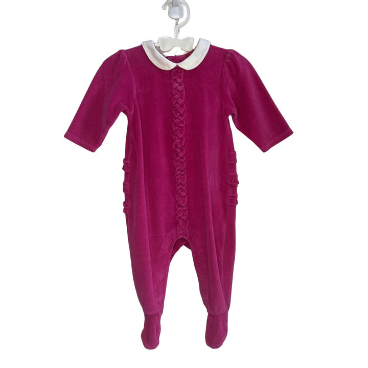 Velour Ruffled Footed Onesie
