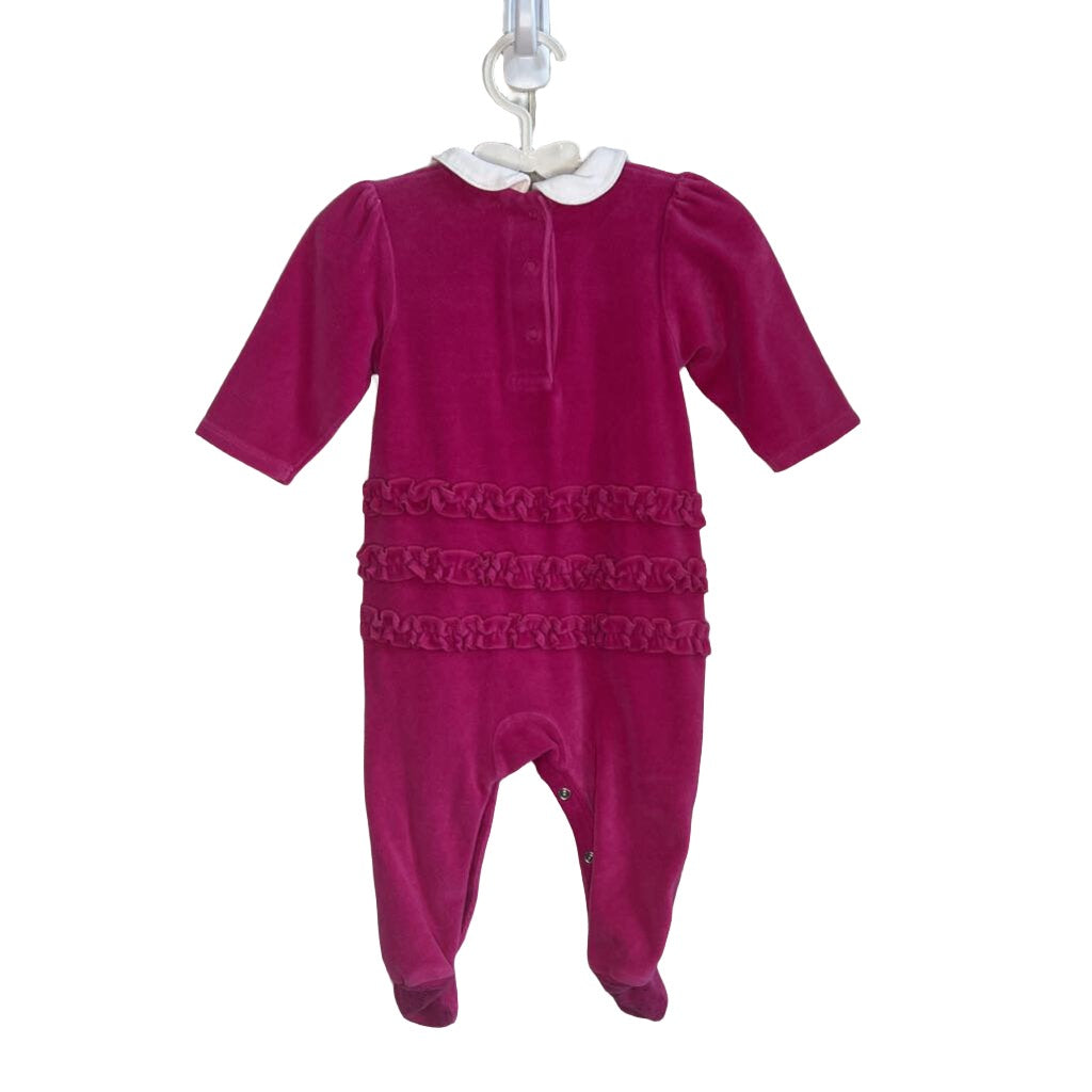 Velour Ruffled Footed Onesie