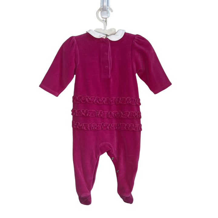 Velour Ruffled Footed Onesie