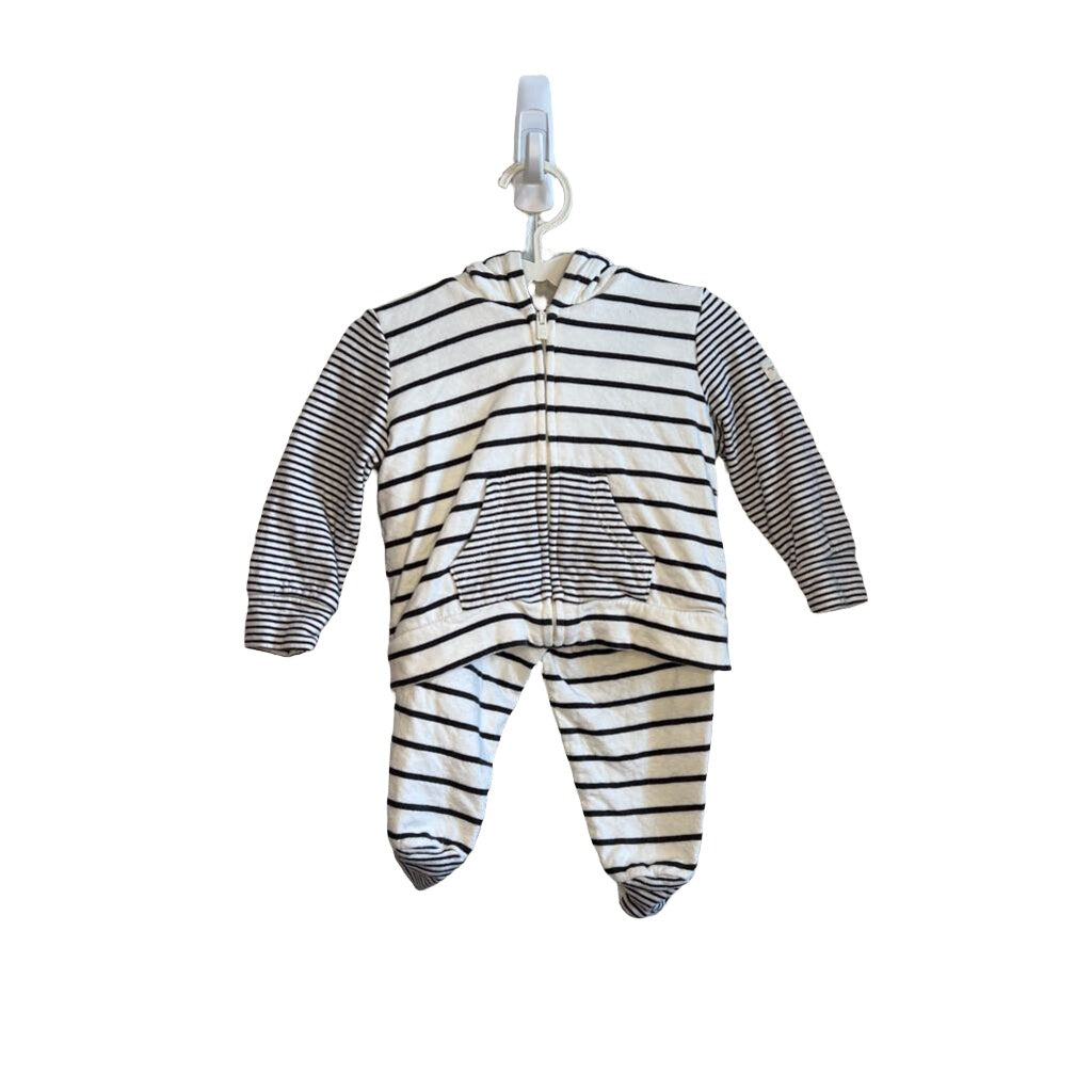 Stripe Hoodie & Footed Pants