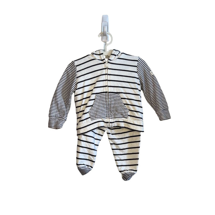 Stripe Hoodie & Footed Pants