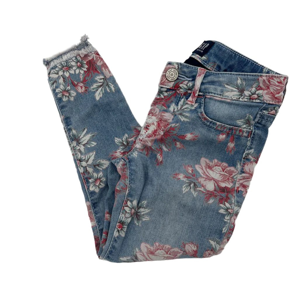 Adjustable Waist Jeans / Flowers