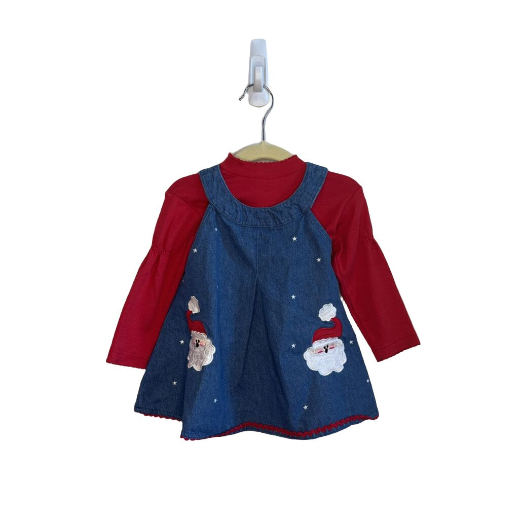 Santa Denim Dress w/ LS Shirt