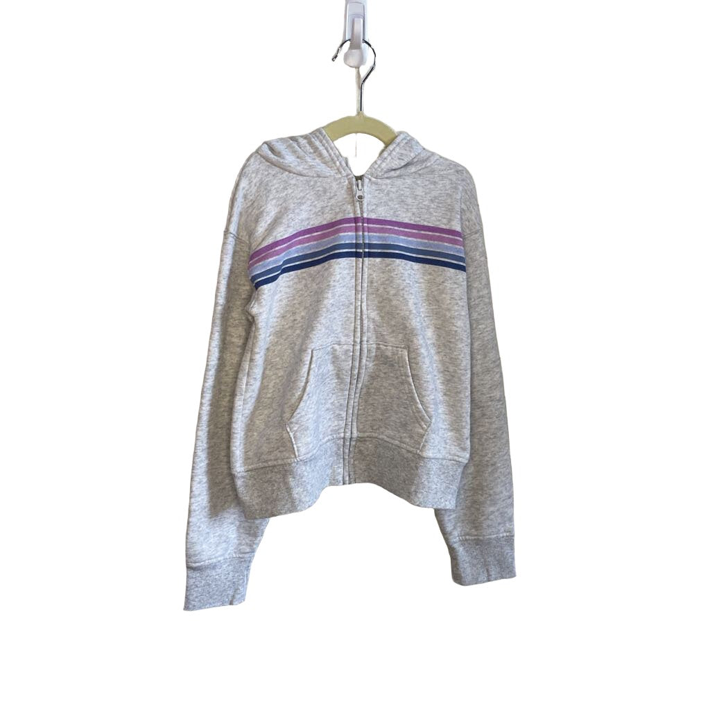 Zip Up Hoodie / Stripes On Chest