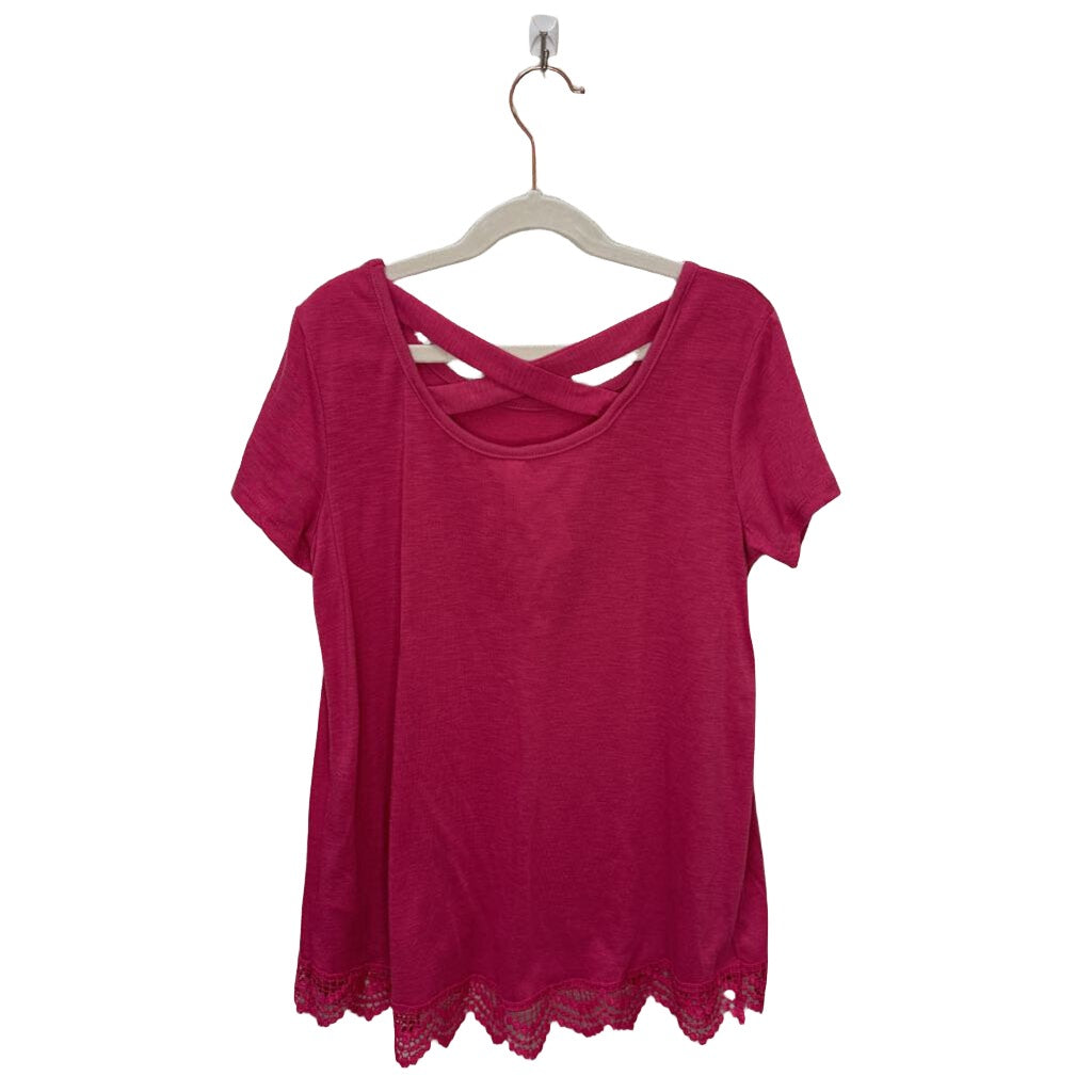 SS Top - Lace Around Hem