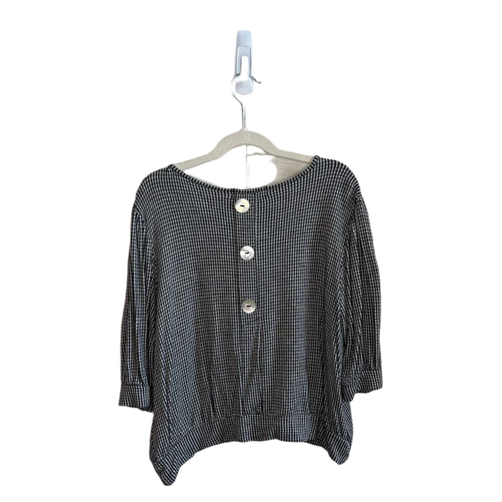 Checkered Short Blouse, Qtr Sleeves
