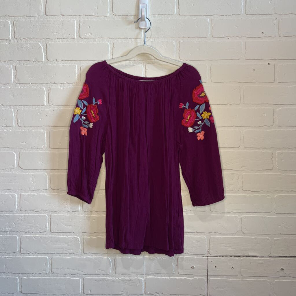 Blouse w/Qtr Length Sleeve - Flowers