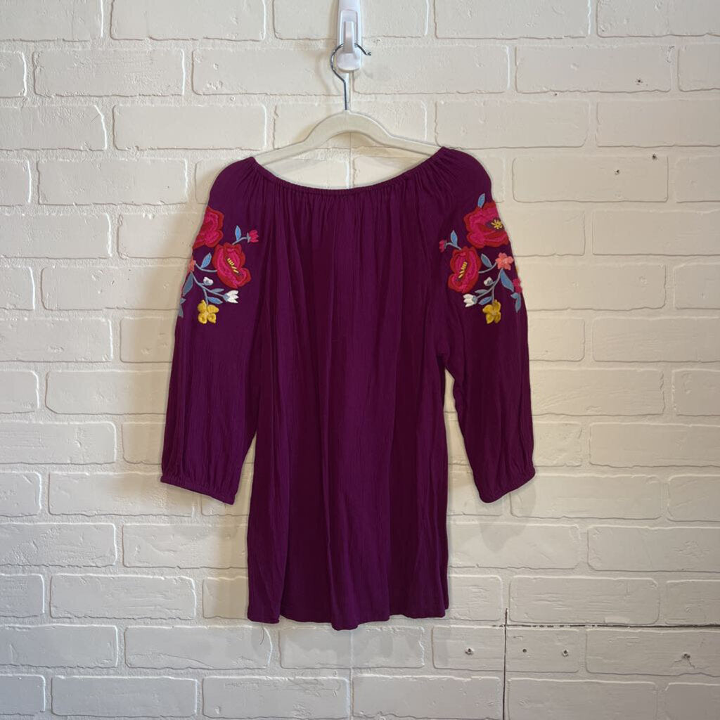 Blouse w/Qtr Length Sleeve - Flowers