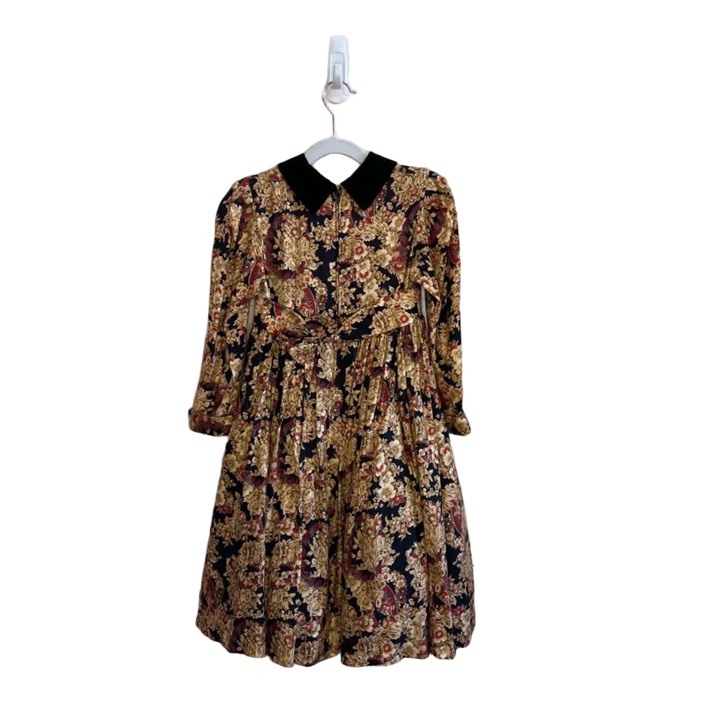 Vintage Print Velvet Collar