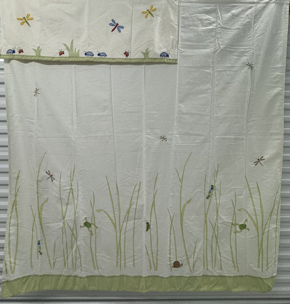 Shower Curtain w/ 2-PC Ruffle Valance - Dragonfly