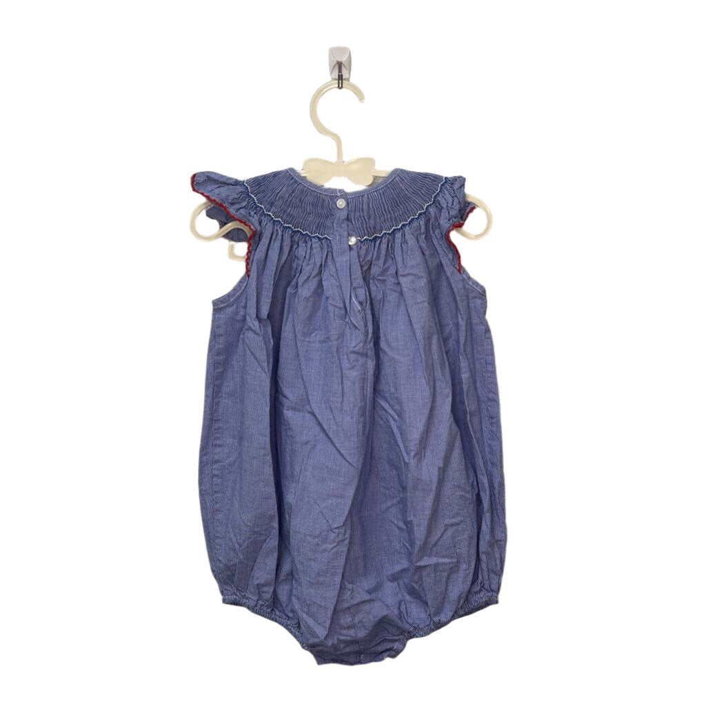 Sleeveless Smocked Romper / Flags