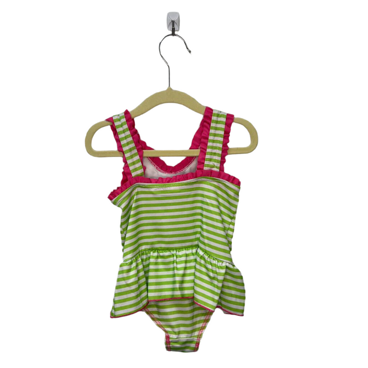 One Pc Bathing Suit / Flowers & Stripes