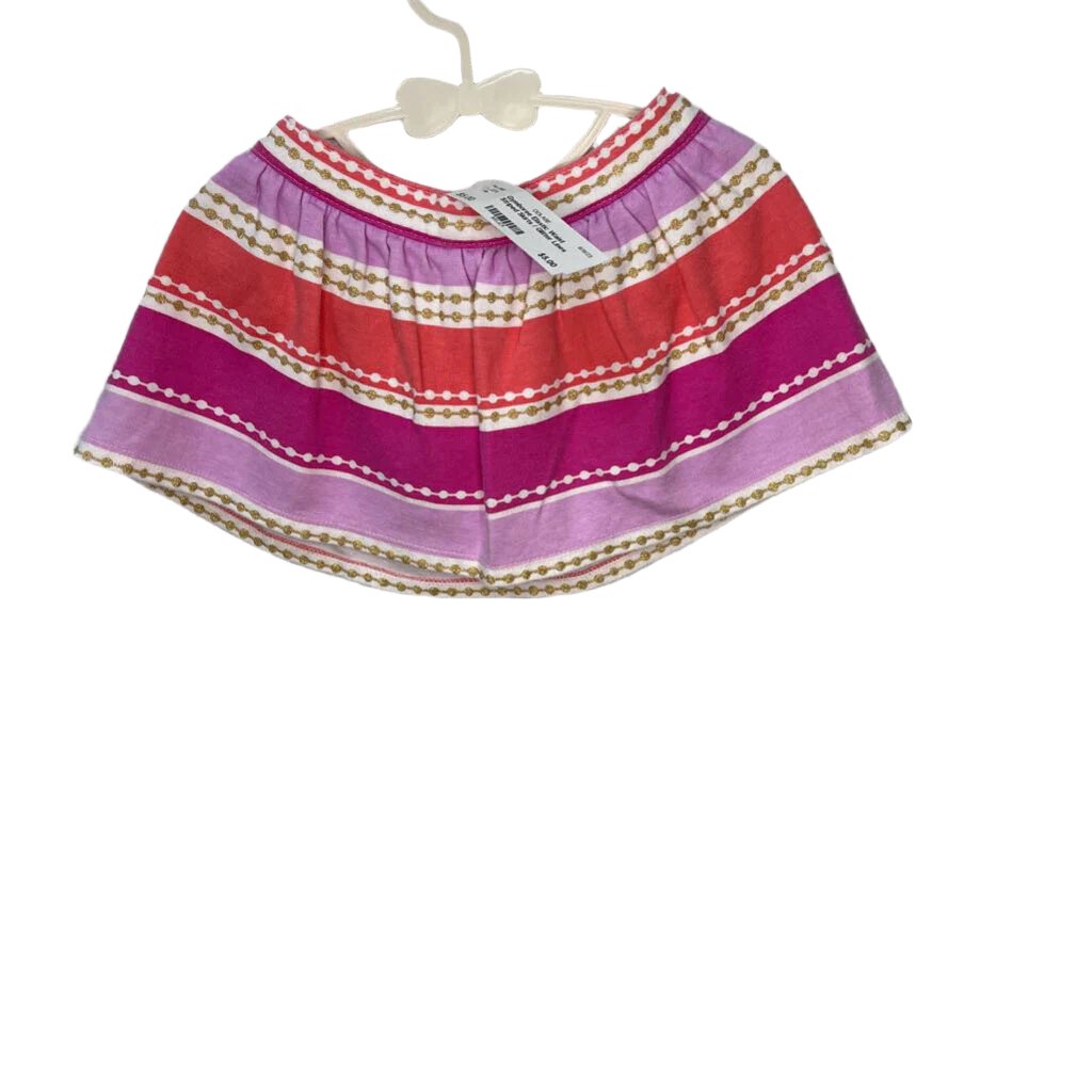 Elastic Waist Striped Skirts / Glitter Lines