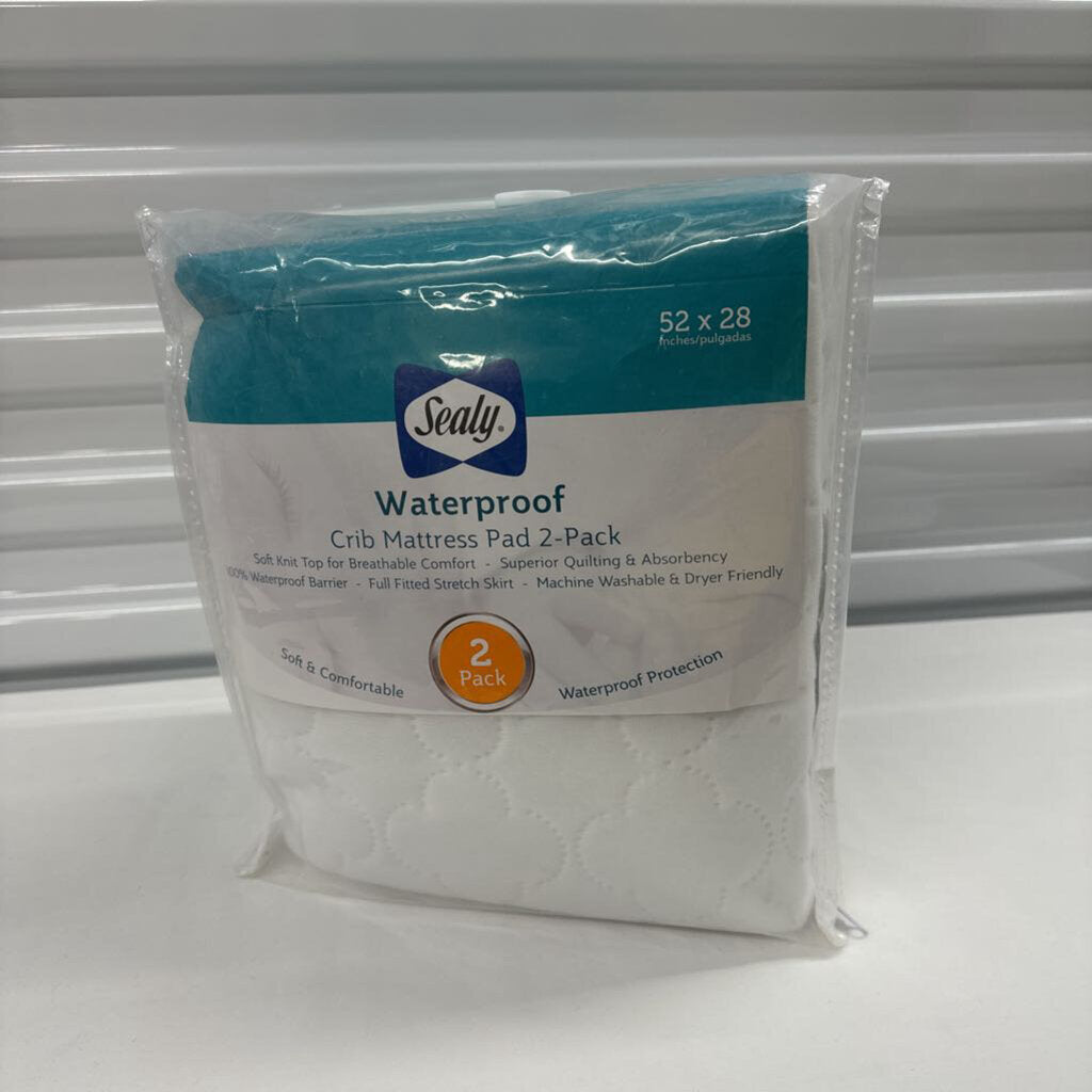 Waterproof Crib Mattress Pad 2-Pack