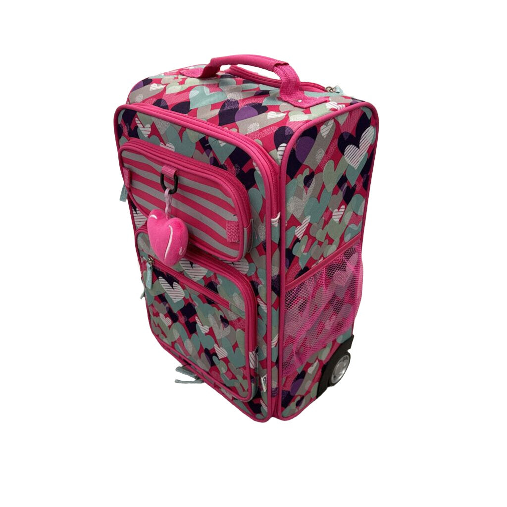 Fabric Rolling Suitcase / Hearts