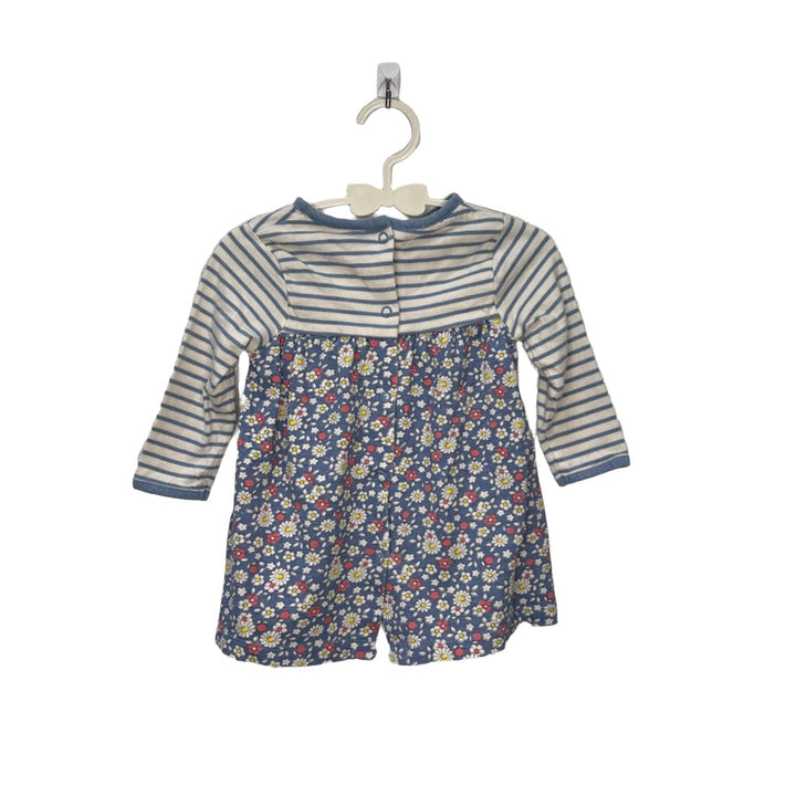LS Cotton Dress / Stripes & Rainbow