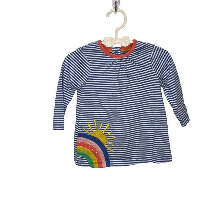 LS Floral Print Dress w Stripes