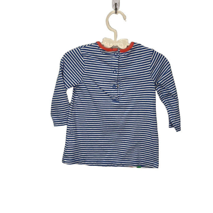 LS Floral Print Dress w Stripes